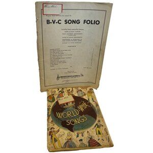 Antique Song Books B-V-C Song Folio and Treasure Chest of World-Wide Songs Lot